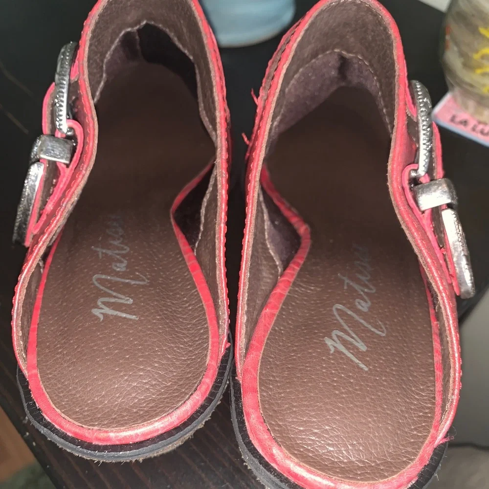 Matisse Red Bloke Leather Mule Women Size 8.5 - Picture 6 of 6